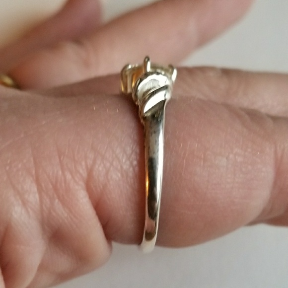 Vintage Lind ring faux diamond ring silver tone size 11 eleven solitaire - Picture 6 of 7